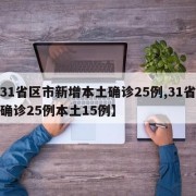 【31省区市新增本土确诊25例,31省新增确诊25例本土15例】