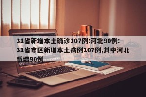 31省新增本土确诊107例:河北90例:31省市区新增本土病例107例,其中河北新增90例